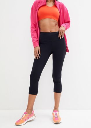 Bonprix Trainingstights BONPRIX Shaping Sport-Leggings mit Tasche, 3/4-L&auml;nge?, Damen, Gr. 56/58 (XXXL), N-Gr, schwarz, Obermaterial: 85% Polyester, 15% Elasth