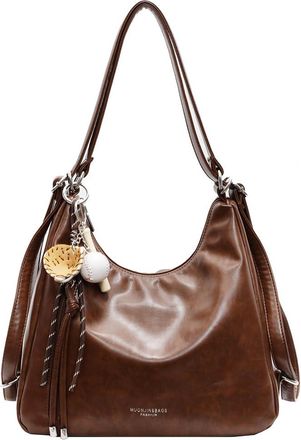 Generic bags Slouchy Shoulder for Women Vegan Leather Travel Backpack Daily Handbag PU Convertible Ladies Rucksack