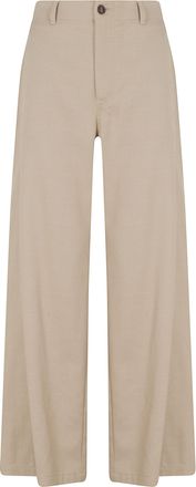 Tela Beige Lyocell-Blend Elastic-Waist Wide-Leg Pants