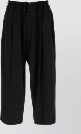 Yohji Yamamoto tailored cropped trousers elastic waistband