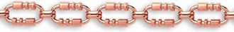 Jewelco London 9ct Rose Gold Oval Trumpet Cornet Pipe 8mm Chain Bracelet 7.5inch - JBB368