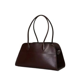 Generic Large Capacity Leather Tote Bag Handbag Document Top Layer, Compatible For Women(Chocolate)