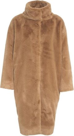 Herno Faux Fur Short Coat With High Collar