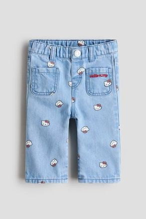H&M Printed Jeans in Light Denim Blue/hello Kitty at Nordstrom, Size 18M