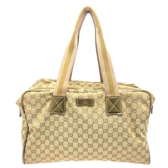Gucci Beige Gg Canvas Boston Bag Tote Bag (Pre-Owned)
