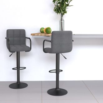 Les Tendances Les Tendances - Taburetes De Cocina 2 Unidades Tela Gris Claro Vidaxl