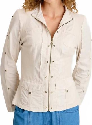 Xcvi Murphy Poplin Fitted Zip-Up Jacket In Sonic Silver