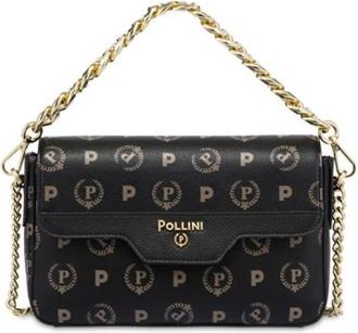 Pollini Logo Flap Crossbody Tas - Dames - Schoudertassen - Zwart - ONE Size - Tassen
