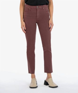 Kut from the Kloth Reese Straight Leg Ankle Jeans In Bordeaux