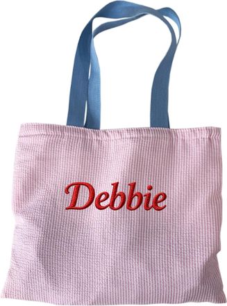 Generic Personalized Canvas Tote Bag, Custom Text Striped Shoulder Bag, Customised Large Capacity Makeup Bag, DIY Bag Gifts for Travel, Shopping, Beach, Birth