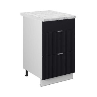 Vicco Muebles De Cocina Fame-line, Rayas Negras, 50 Cm, Et M&aacute;rmol