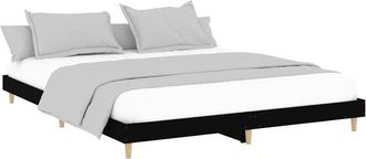 vidaXL Bed Frame without Mattress Black 120x200 cm Engineered Wood Vidaxl