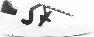 Ferragamo Mens Leather Lace Up Trainers Sneakers In White