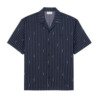 Lacoste Short Sleeve Shirts, male, Black, Size: 3XL Short Sleeve Shirt