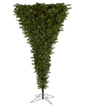 Nearly Natural 8Ft. Sun Valley Spruce Upside Down Artificial Christmas Tree