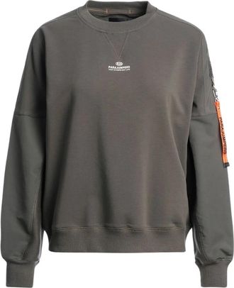 Parajumpers Womens New Lety Dark Mud Grey Sweatshirt Cotton - Size Small