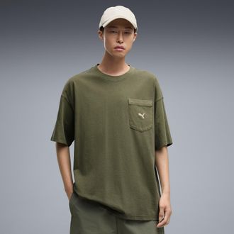 Puma T-shirt oversize Select Essentials da uomo, Abbigliamento, Verde, XXL