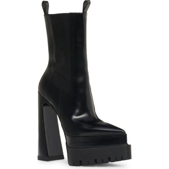 Versace Pointed Toe Platform Chelsea Boot in Black at Nordstrom, Size 10.5Us
