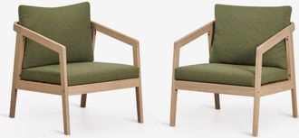 Sklum Pack De 2 Sillones De Jard&iacute;n En Madera De Acacia Kaela Sklum