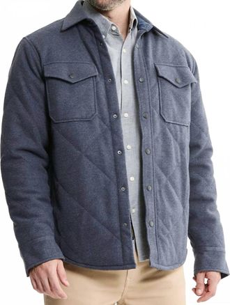 Jachs NY Quilted Brushed Knit Shirt Jacket In Navy