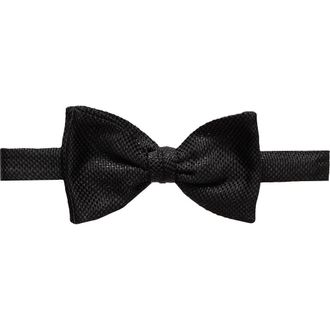 Eton Solid Silk Blend Bow Tie in Black at Nordstrom