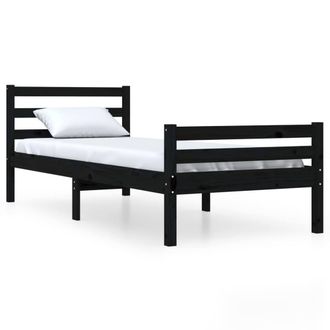 Berkfield Home Bed Frame Black Solid Wood 100x200 cm