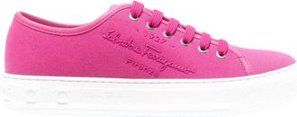 Ferragamo Womens Logo-Embossed Low Top Sneakers In Pink