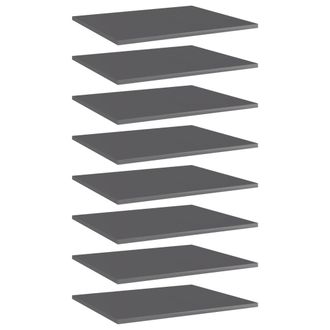 vidaXL Vidaxl - Estante Estanter&iacute;a 8 Uds Contrachapada Gris Brillo 60x50x1,5 Cm