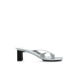 Maison Margiela Heeled Mules, female, Gray, Size: 11 US Anatomic Leather Flip Flop Mules