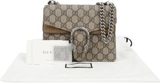 Gucci Pre-owned Cross Body Bags, female, Beige, Size: ONE SIZE Pre-owned Dionysus Mini Chain Shoulder Crossbody Bag