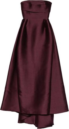 Solace London Abito Tiffany lungo asimmetrico senza spalline - Rosso