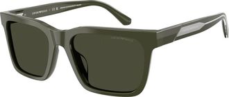 Emporio Armani Zonnebril Ea 4262U Kleur 632182 - Heren - Zonnebrillen - Groen - 57 MM - Accessoires