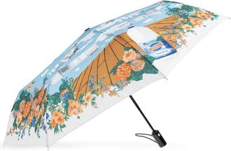 Moschino Accessoires, unisex, Blauw, ONE Size, Polyester, Openclose Italian Inspiration Umbrella