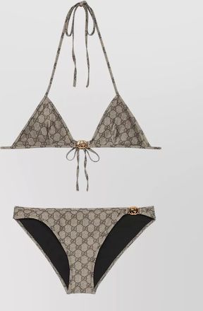 Gucci gg triangle bikini halter neck hardware