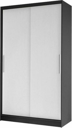 Mirjan24 Mobilier1 - Armario Closico 162, Negro + Blanco, 200x100x58cm, Puertas De Armario: Correderas, N&uacute;mero De Estantes: 0