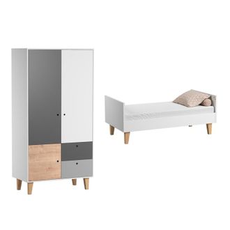 Vox Lit B&eacute;b&eacute; &Eacute;volutif Et Armoire Vox Concept Bois