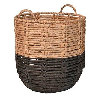 Happimess Laurel 19.49 Bohemian Handwoven Abaca Hamper Basket with Handles in Natural/black at Nordstrom