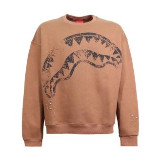 Sprayground Sprayground, Hoodies & sweatvesten, Heren, Bruin, XL, Katoen, Crewneck Sweatshirt