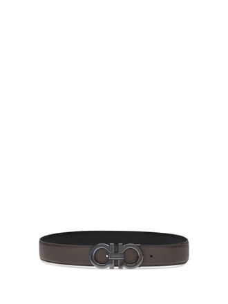 Ferragamo Taupe Gancini Reversible Belt