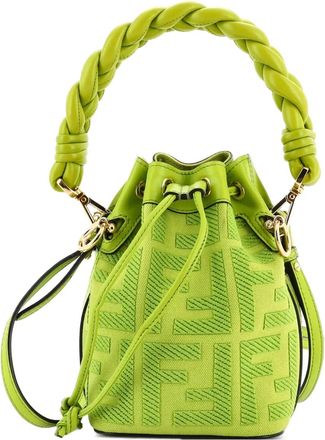 Fendi Borsa a secchiello Mon Tresor Zucca mini con manico intrecciato - Verde