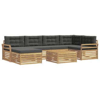 vidaXL Conjunto De Sof&aacute;s De Exterior 7 Uds. Blanco Y Antracita Vidaxl