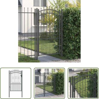 vidaXL vidaXL Cancello grigio - Cancello con Punta a Lancia Grigio 103 x 175 cm Acciaio