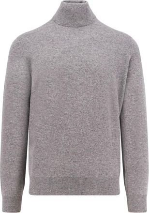 Brunello Cucinelli Kasjmier Coltrui Trui Grijs - Heren - Cashmere truien - Grijs - XL - Kasjmier - Truien & Vesten