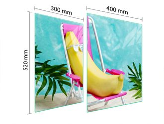 OEM Piastra Protettiva In Vetro Per Fornello 70x52 Banana