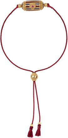 Doroth&eacute;e Sausset Verstelbare Rakhi Lola Armband van verguld messing - Dames - Armbanden - Geel - ONE Size - Leer - Accessoires