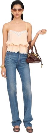 Chlo&eacute; Lace-Trimmed Tank Top - Pink