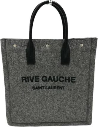Saint Laurent Tweedehands leren handtassen - Dames - Vintage Shopper - Grijs - ONE Size - Vintage