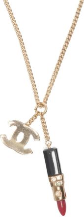 Chanel 2004 Chanel CC Mark lipstick motif necklace - Gold