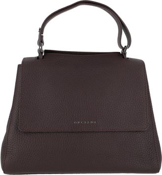 Orciani Brown Sveva Soft Medium Calf Leather Shoulder Bag
