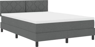 vidaXL Box Spring Bed with Mattress Dark Grey 160 x 200 cm Fabric vidaXL